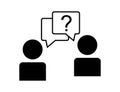 Flat icon depicting two people in a conversation.
